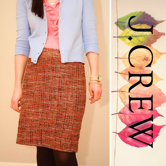 J. Crew No 2 Pencil Skirt Harvest Tweed (size 0) - Picture 10 of 13